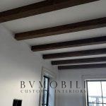 Professional installation of custom decorative ceiling beams