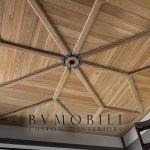 Handcrafted coffered ceiling for a covered outdoor space
